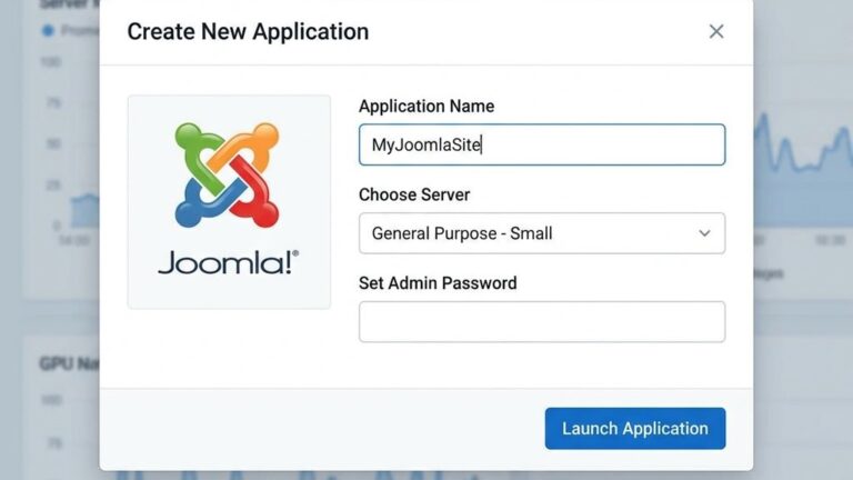 Cloudways dashboard showing Joomla application management