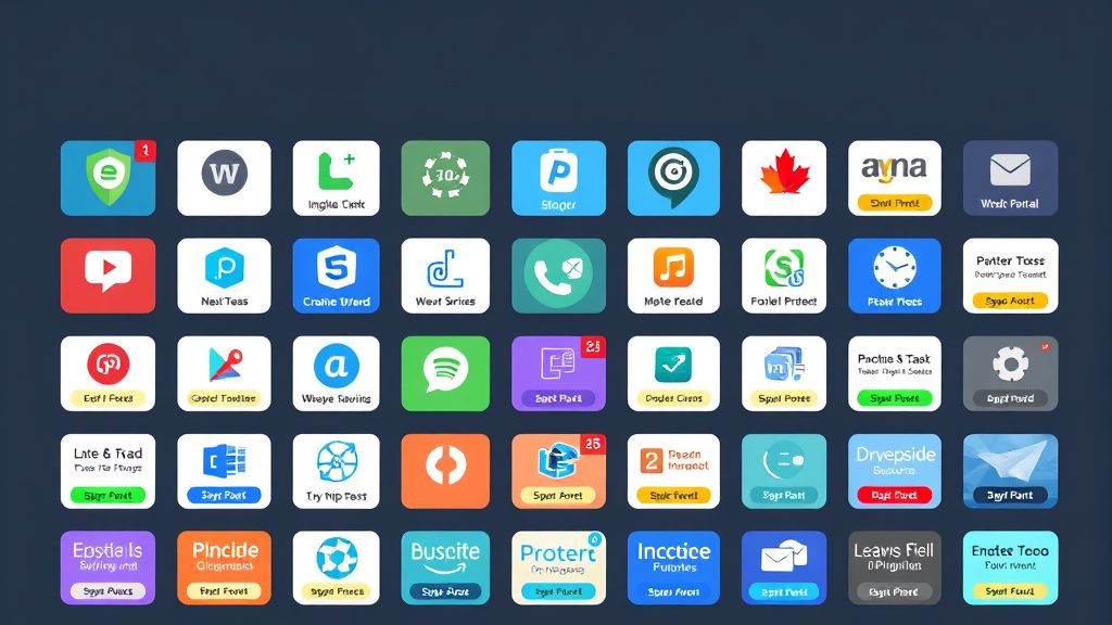 Collection of Joomla extension icons and plugin cards
