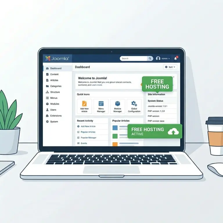 Free Joomla Hosting Dashboard