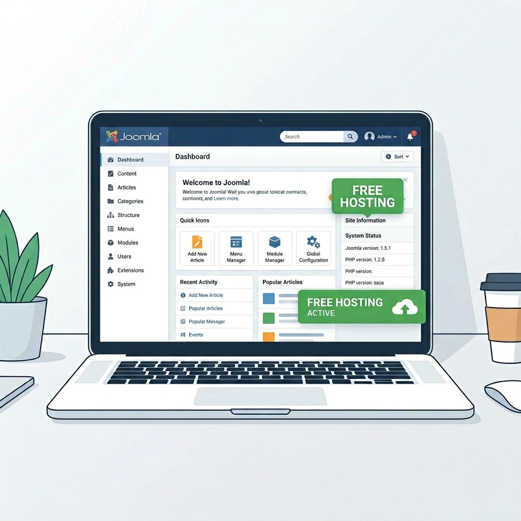 Free Joomla Hosting Dashboard