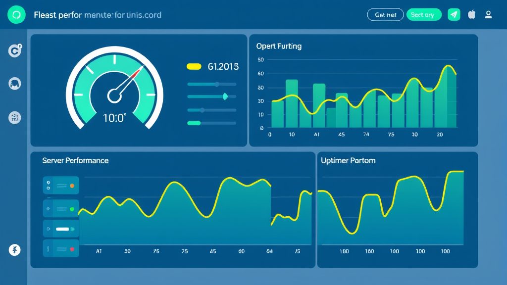 Speed performance metrics and uptime charts on a hosting dashboard