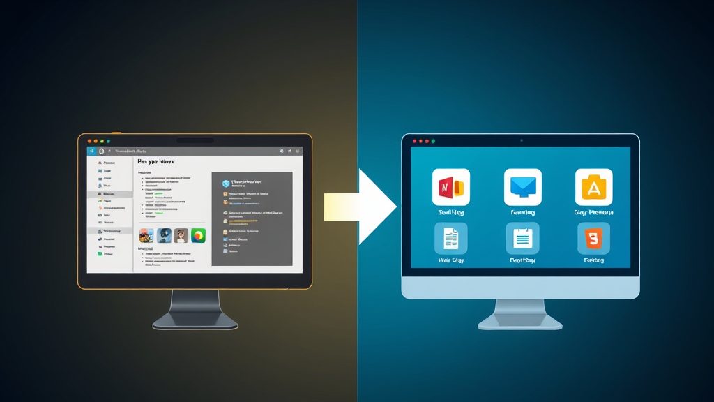 Software upgrade showing old to new interface transformation