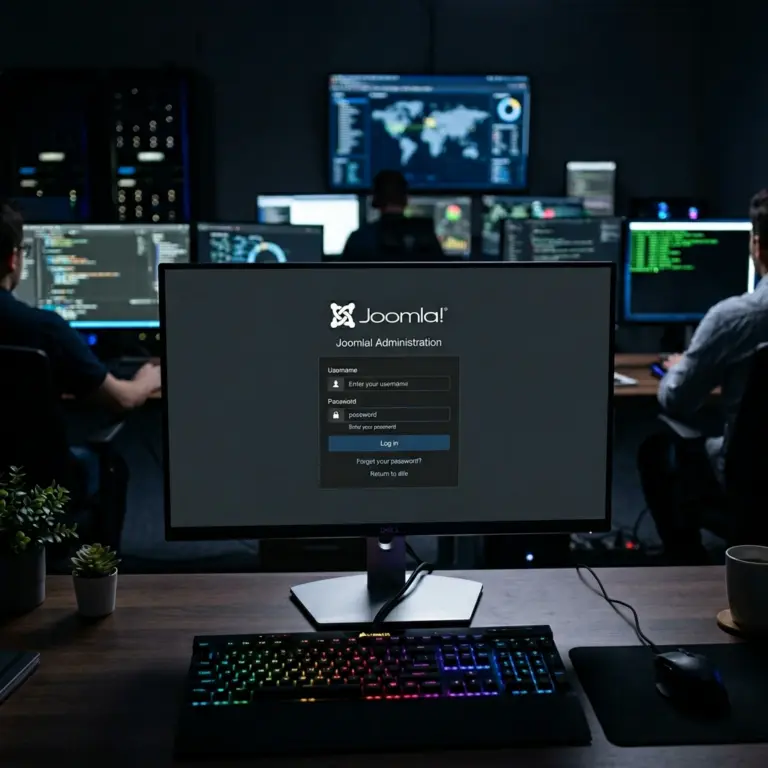 Joomla administrator login page showing the default backend access screen