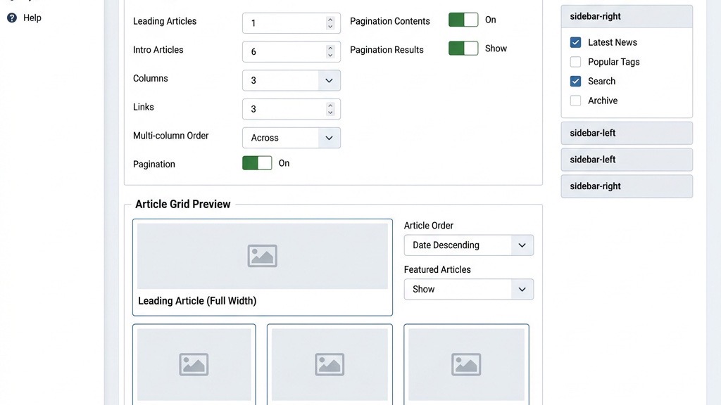 Joomla blog layout configuration