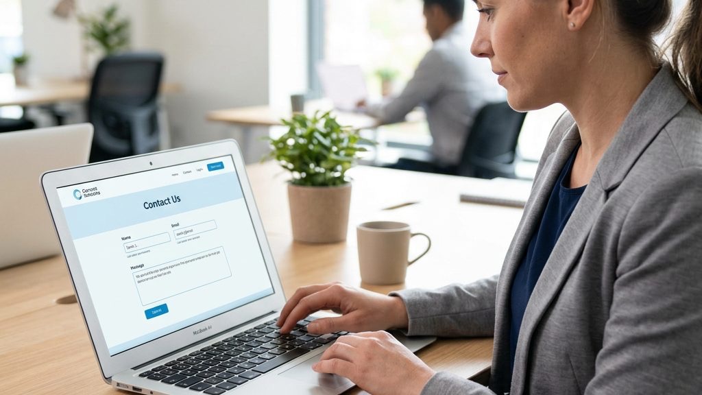 User filling out Joomla contact form