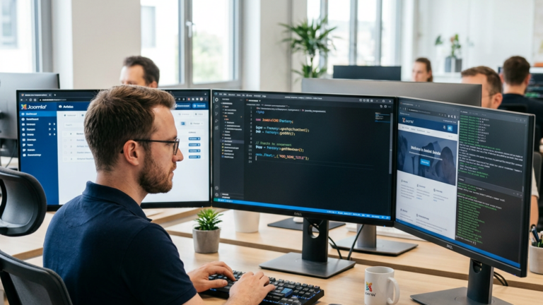 Joomla developer working on code
