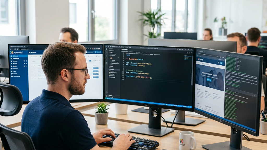 Joomla developer working on code