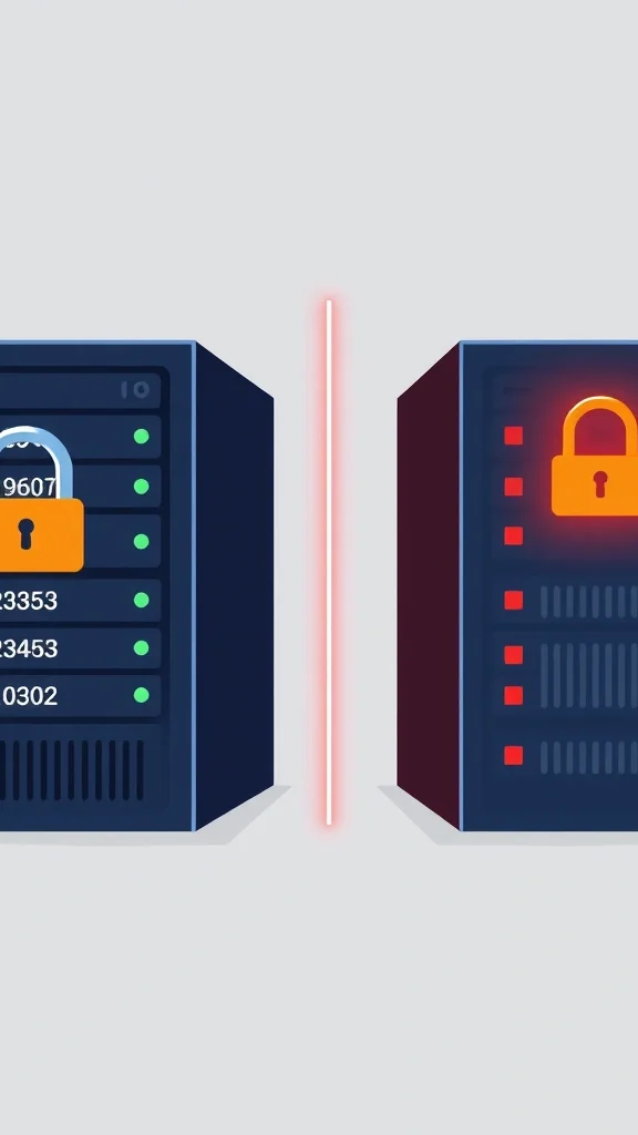 Secure vs hacked server permissions comparison
