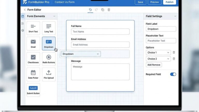 Joomla form builder drag and drop interface