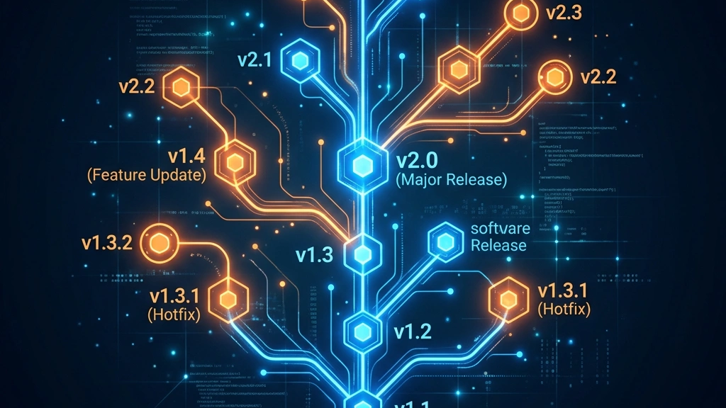 Software version branching tree illustration