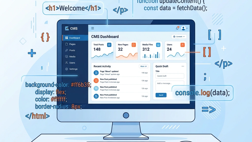 Content management system admin panel illustration