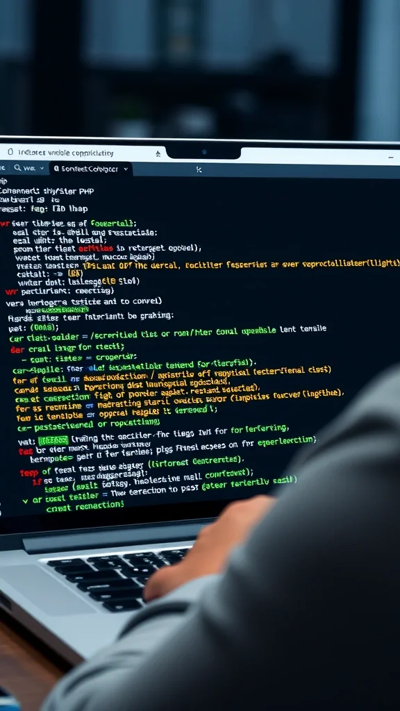 Developer scanning Joomla files for malicious PHP code in terminal