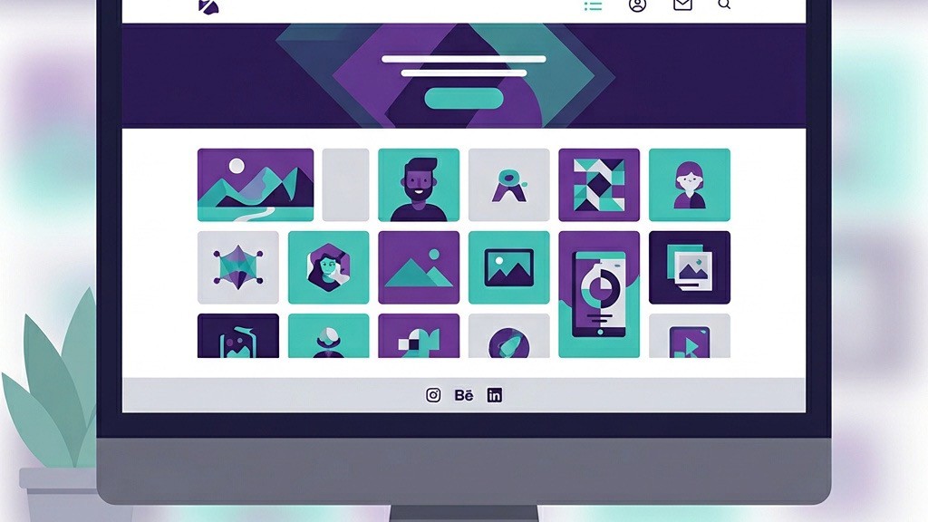Joomla portfolio template grid layout illustration