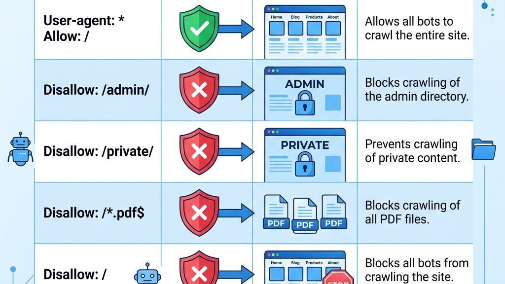 Joomla robots.txt directives comparison