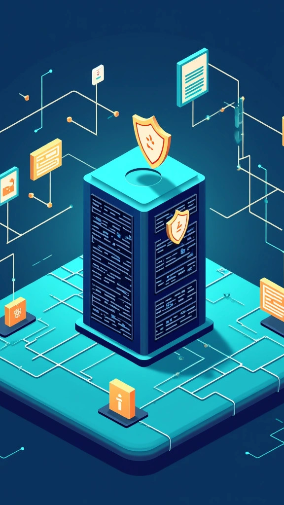 Server room with shield protection and firewall security elements