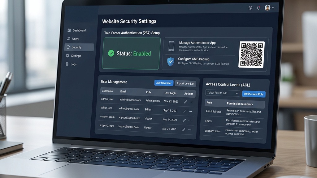 Joomla security settings panel