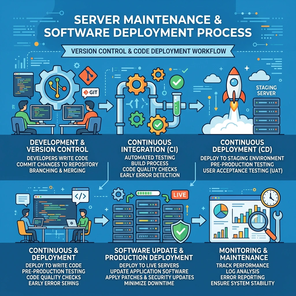 Server maintenance and Joomla update deployment process