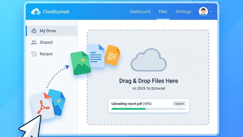 Drag and drop file upload in Joomla