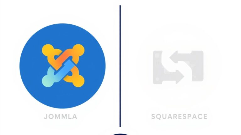 Joomla vs Squarespace platform comparison infographic