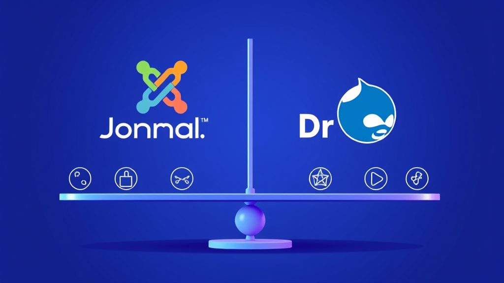 Joomla vs Drupal comparison with feature analysis