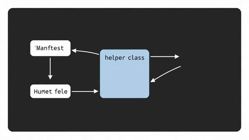 Module architecture diagram with XML manifest and helper files