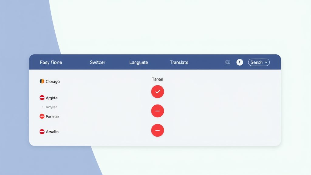 Language switcher interface with translation workflow