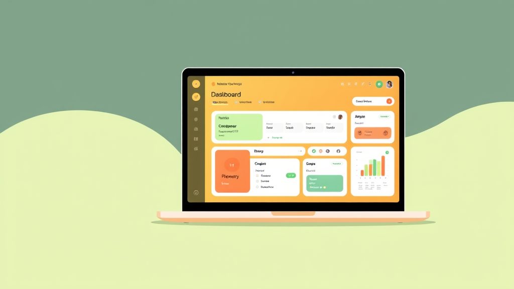 Joomla CMS dashboard overview on a laptop with clean interface