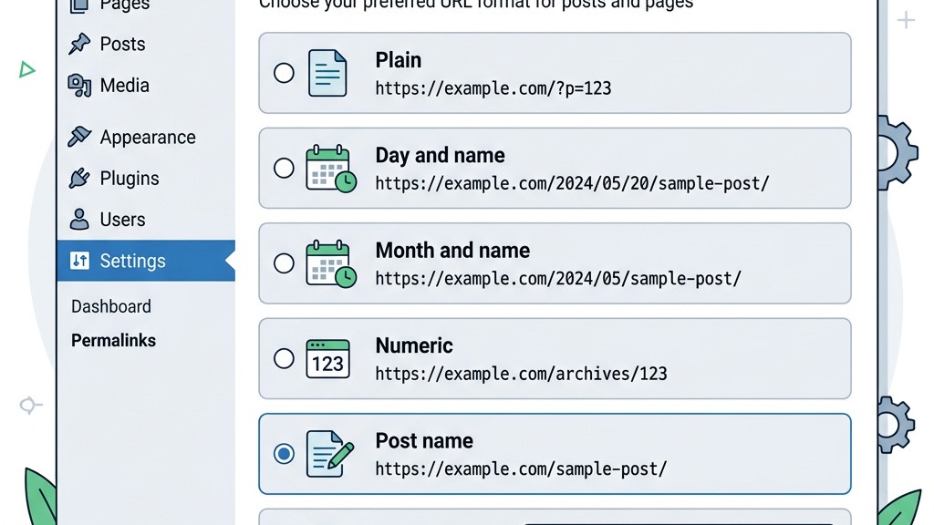 WordPress permalink structure settings