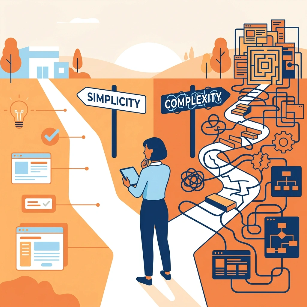 Website administrator choosing between CMS platforms