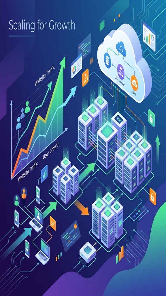 Website scalability and growth infrastructure visualization
