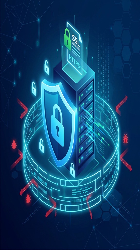 Website security shield concept for CMS protection