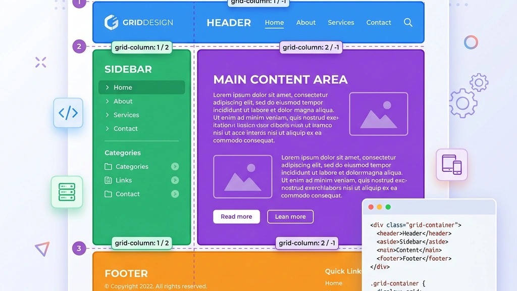 CSS Grid layout structure in the Cassiopeia template