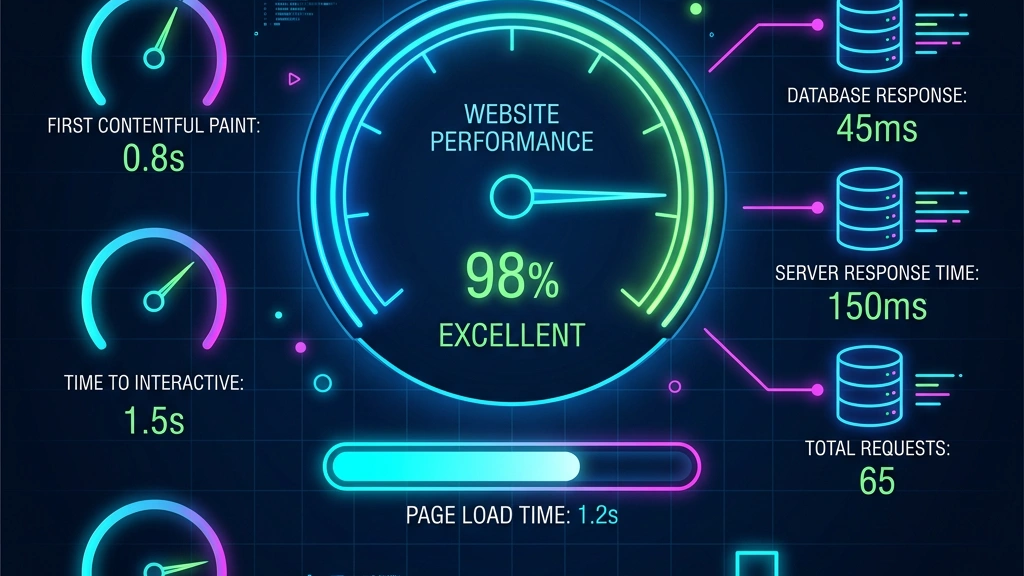 Performance metrics dashboard comparing Joomla and WordPress speed